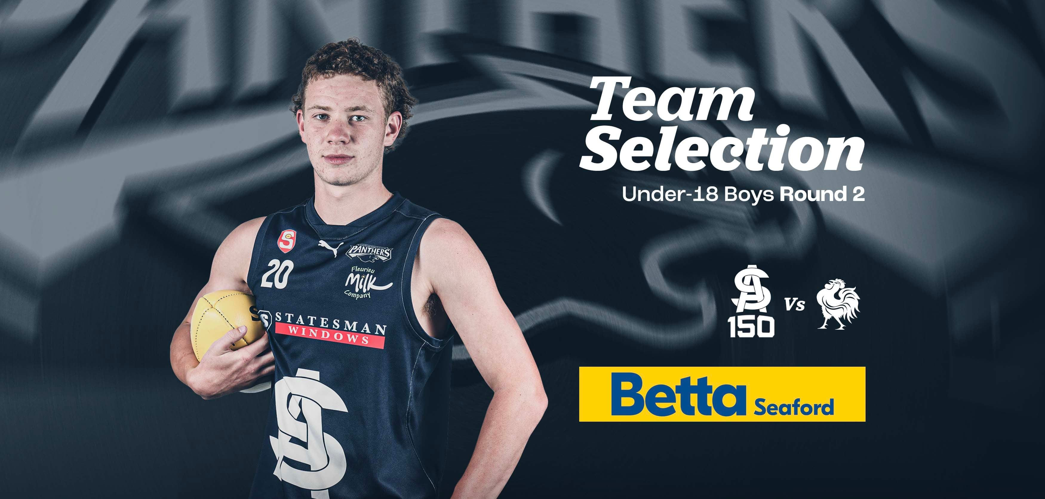 BETTA Team Selection: Under-18 Round 2 v North BETTA Team Selection: Under-18 Round 2 v North